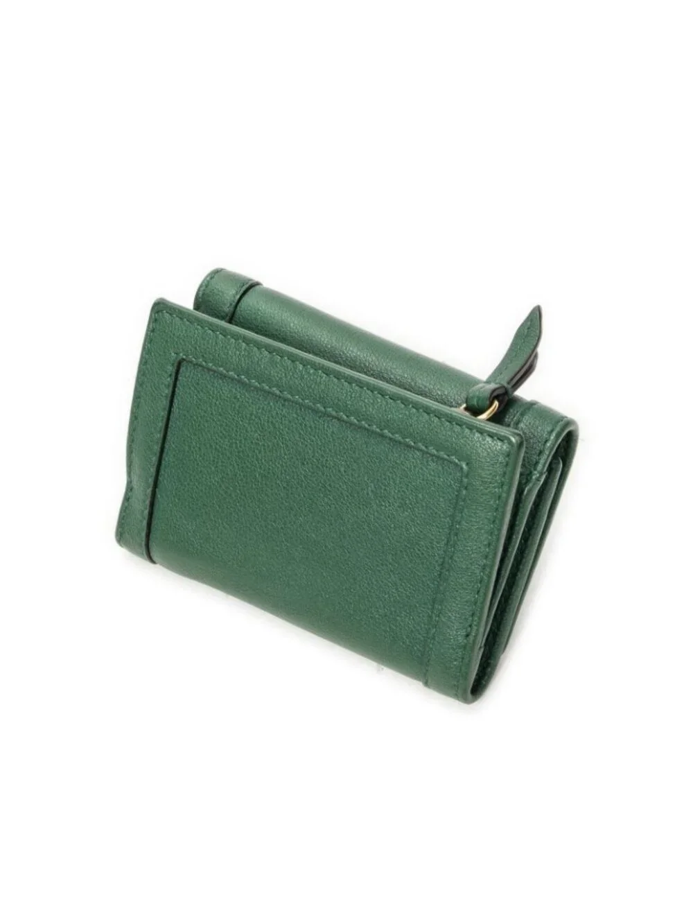 ★SOLD★ Gucci GG Diana Bamboo Trifold Wallet Green Calfskin Leather - Picture 2 of 15
